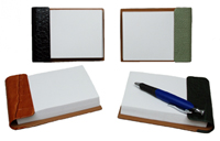 black, jade, luggage and hunter reptile-texture leather notepad holders
