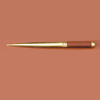antique tan leather letter opener with gold-plated brass blade