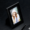 black crocodile-grain leather 4 x 6 picture frame