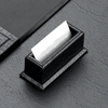 black croco-grain leather desktop business card holder
