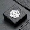 black crocodile grain leather desk clock