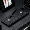 black crocodile-grain leather double pen stand