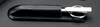 chrome-plated brass scissors and letter opener in a black crocodile-grain leather case