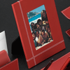 Red leather 4 x 6 photo frame with with stitched trim