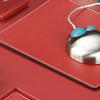 red leather mouse pad