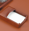 antique tan leather memo holder
