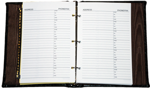 reptile-texture black alligator address book inside sheets