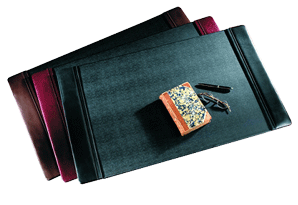 black, brown and Burgundy leather desk pads