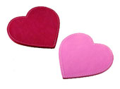 pink and red leather heart-shaped coasters