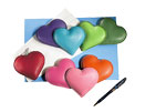 leather covered paperweights in a range of vivid colors